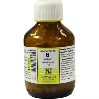 BIOCHEMIE 6 Kalium sulfuricum D 6 tableta, 400 kom