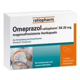 OMEPRAZOL-ratiopharm SK 20 mg želučani sok tvrda kapsula, 7 kom