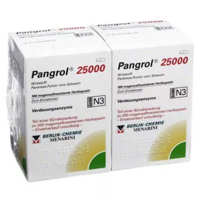 Pangrol 25000 tvrde kapsule s gastrorezistentnom ovojnicom, 200 kom