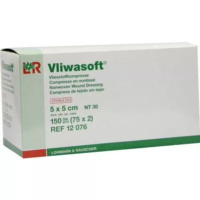 VLIWASOFT Komprese od flisa 5x5 cm sterilne 4l, 150 kom
