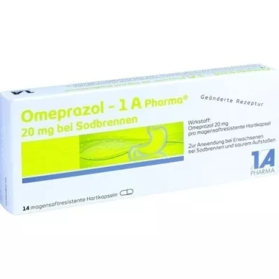 OMEPRAZOL-1A Pharma 20 mg za žgaravicu HKM, 14 kom