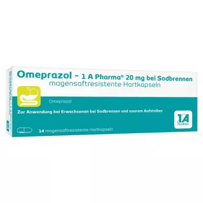 OMEPRAZOL-1A Pharma 20 mg za žgaravicu HKM, 14 kom