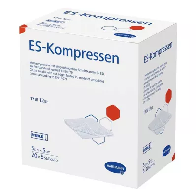 ES-Komprese sterilne 5x5 cm veliko pakiranje, 20x5 kom