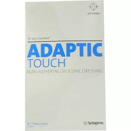 ADAPTIC Touch 5x7,6 cm non-stick.Sil.povoj za rane, 10 kom