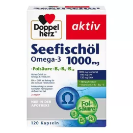 DOPPELHERZ Ulje morske ribe Omega-3 1.000 mg+fols.kaps., 120 kom