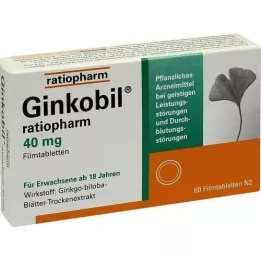 GINKOBIL-ratiopharm 40 mg filmom obložene tablete, 60 kom