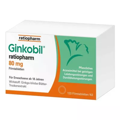 GINKOBIL-ratiopharm 80 mg filmom obložene tablete, 120 kom GINKOBIL-ratiopharm 80 mg filmom obložene tablete, 120 kom
