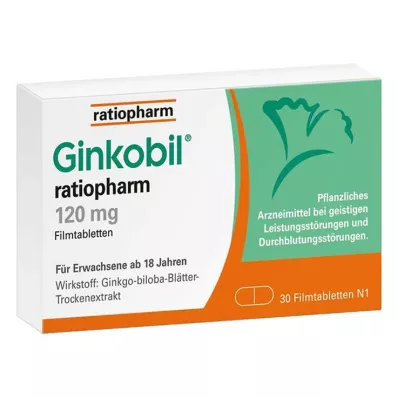 GINKOBIL-ratiopharm 120 mg filmom obložene tablete, 30 kom GINKOBIL-ratiopharm 120 mg filmom obložene tablete, 30 kom