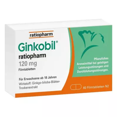 GINKOBIL-Ratiopharm 120 mg tablete prekrivenih filmom, 60 sati GINKOBIL-Ratiopharm 120 mg tablete prekrivenih filmom, 60 sati