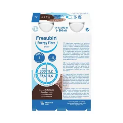FRESUBIN ENERGY Fiber DRINK Boca za piće od čokolade, 4X200 ml