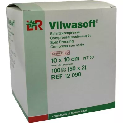 VLIWASOFT Prorezne komprese 10x10 cm sterilne 4-slojne, 50x2 kom