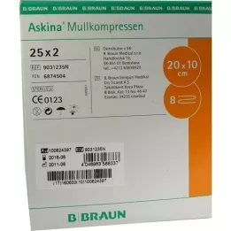 ASKINA Komprese od gaze 10x20 cm sterilne, 25x2 kom