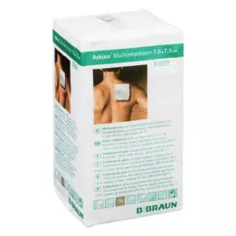 ASKINA Mull komprimira 7,5x7.5 cm Unstertil 8, 100 ST