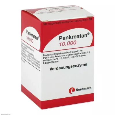 PANKREATAN 10.000 gastrorezistentnih tvrdih kapsula, 50 komada