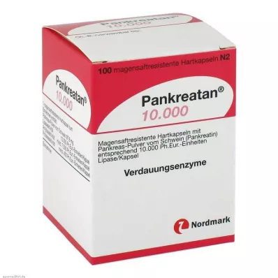 PANKREATAN 10.000 gastrorezistentnih tvrdih kapsula, 100 kom