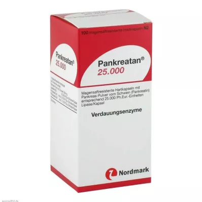 PANKREATAN 25.000 gastrorezistentnih tvrdih kapsula, 100 komada