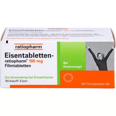 EISENTABLETTEN-ratiopharm 100 mg filmom obložene tablete, 50 kom