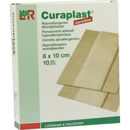 CURAPLAST Brzi zavoj za rane osjetljiv 8x10 cm 1 m, 10 kom