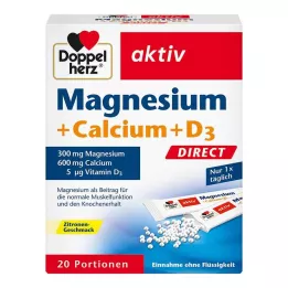 DOPPELHERZ Magnezij+Kalcij+D3 DIRECT Pelete, 20 kom