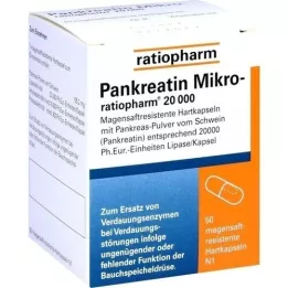 PANKREATIN Micro-ratio. 20 000 tvrdih kapsula želučanog soka, 50 kom