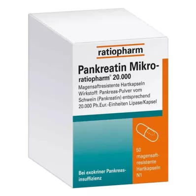 Pancreatin micro ratio.20000 želučane tvrde kapsule, 50 kom