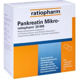 PANKREATIN Micro-ratio. 20 000 tvrdih kapsula želučanog soka, 200 kom