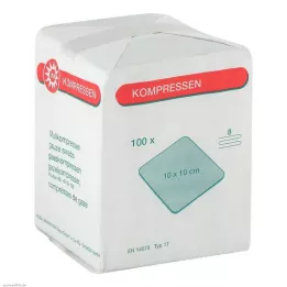 MULLKOMPRESSEN 10x10 cm nesterilno 8-slojno, 100 kom