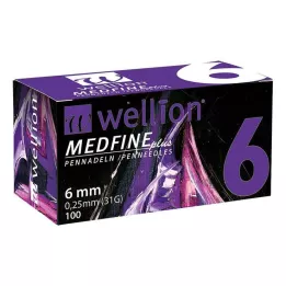 WELLION MEDFINE plus pen igle 6 mm, 100 komada