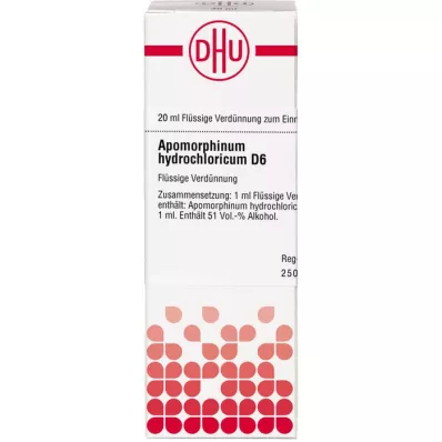 APOMORPHINUM HYDROCHLORICUM D 6 Razrjeđenje, 20 ml