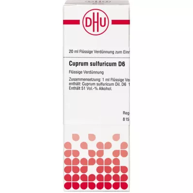 CUPRUM SULFURICUM D 6 Razrjeđenje, 20 ml