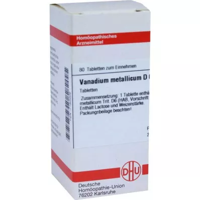 DHU Vanadium metallicum D 6 tableta, 80 kom