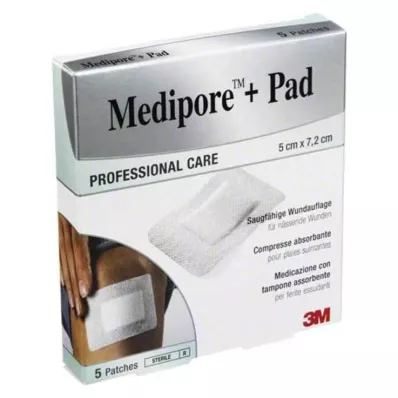 Medipore + Jastučić 3M 5x7,2cm 3562NP flaster, 5 kom