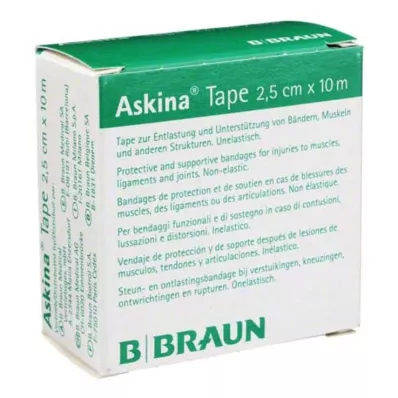 Askina Tape Flaster 10mx2,5cm bijela neelastična, 1 kom