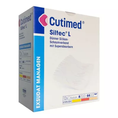 Cutimed Siltec L pjenasti oblog 5x6 cm dü.san.haf., 12 kom