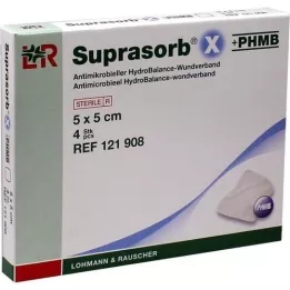 SUPRASORB X+PHMB HydroBalance obloga za rane 5x5 cm, 4 kom