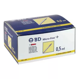 BD MICRO-FINE+ inzulinska štrcaljka 0,5 ml U40 8 mm, 100X0,5 ml