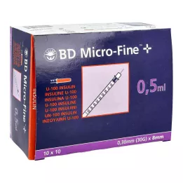 BD MICRO-FINE+ inzulinska štrcaljka 0,5 ml U100 8 mm, 100X0,5 ml