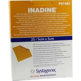 INADINE Mast gaza m. PVP Jod. 5x5cm, 25 kom