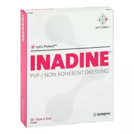 INADINE Mast gaza m. PVP Jod. 5x5cm, 25 kom