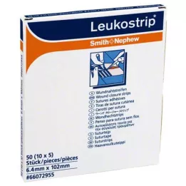 LEUKOSTRIP Trake za šivanje rana 6,4x102 mm, 10x5 kom