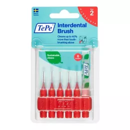 TEPE Interdentalna četkica original 0,5mm ISO 2 crvene, 6 kom