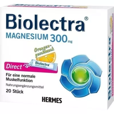 BIOLECTRA Magnezij 300 mg Direct Orange Sticks, 20 kom