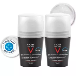 VICHY HOMME Dezodorans roll-on za osjetljivu kožu 48h DP, 2X50 ml