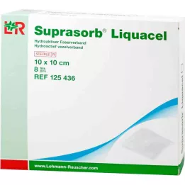 SUPRASORB Liquacel hydroact fiber konektor 10x10 cm, 8 kom
