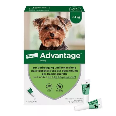 Advantage 40 za pse do 4 kg, 4 komada Advantage 40 za pse do 4 kg, 4 komada