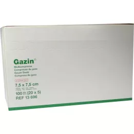 GAZIN Gaza komp.7,5x7,5 cm sterilna 12-struka srednja, 20X5 kom