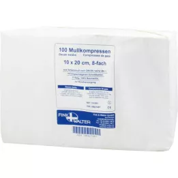 MULLKOMPRESSEN 10x20 cm nesterilno 8-slojno, 100 kom