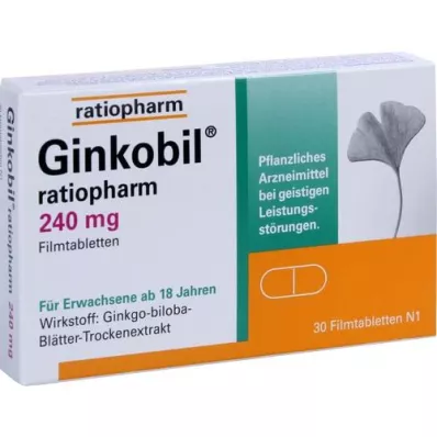 GINKOBIL-ratiopharm 240 mg filmom obložene tablete, 30 kom