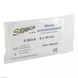 SENADA Brza obloga za rane 6x10 cm, 8 komada