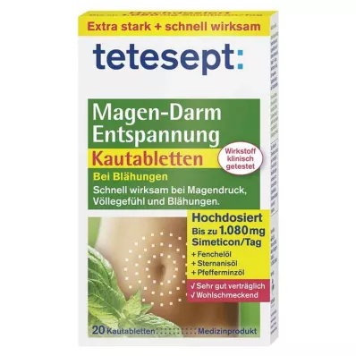 Tetesept tablete za žvakanje za gastrointestinalnu relaksaciju, 20 kom Tetesept tablete za žvakanje za gastrointestinalnu relaksaciju, 20 kom